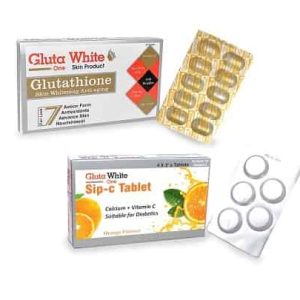 gluta white and sip c tablets package