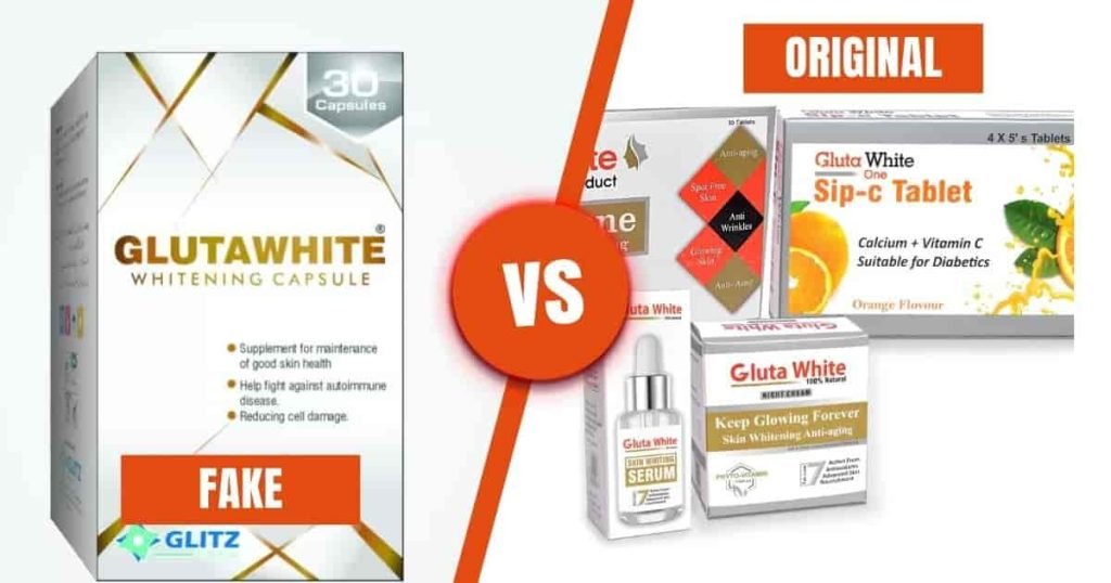 original vs fake gluta white-min