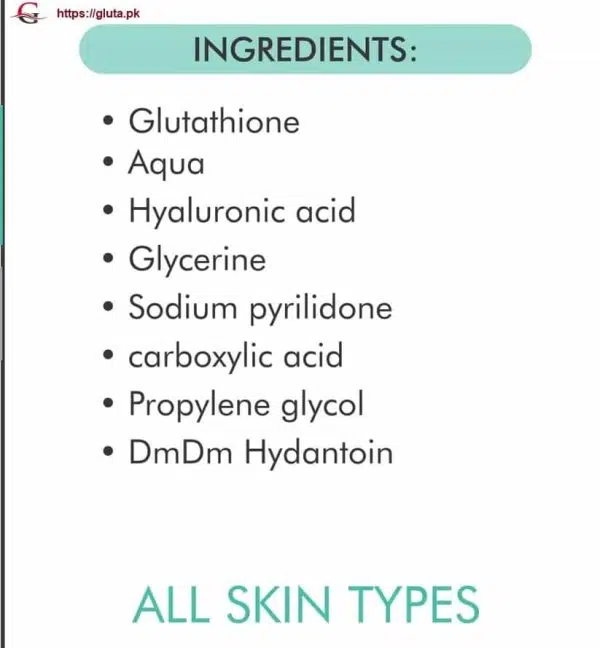 Gluta White Anti Pigmentation Serum Ingredients
