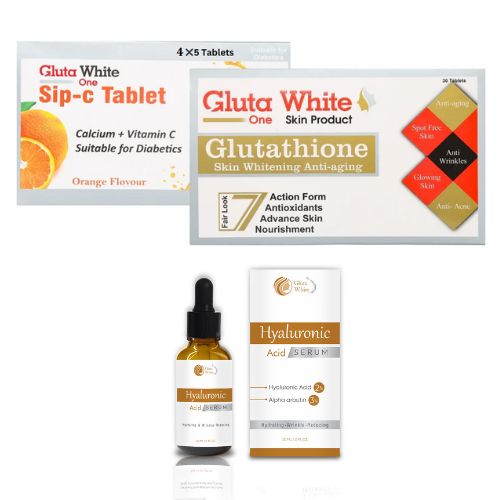 Gluta White Supplement with Gluta White Hyaluronic Serum