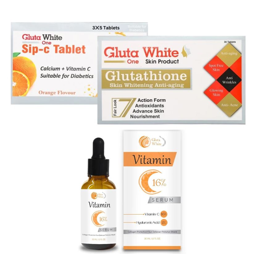 Gluta White Trio Pack With Vitamin C Serum